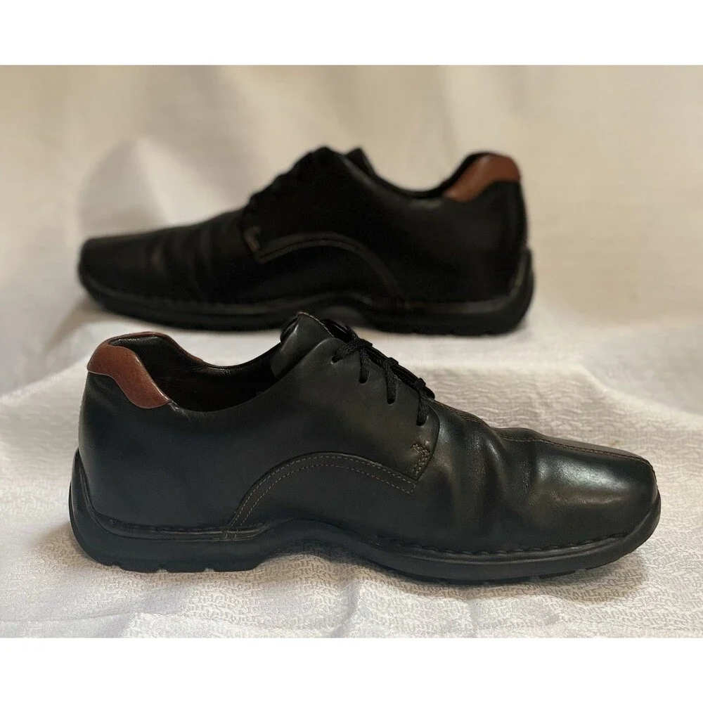 Cole Haan Zeno Leather Oxfords Comfort Shoes Mens 10 Black Tan Business Casual